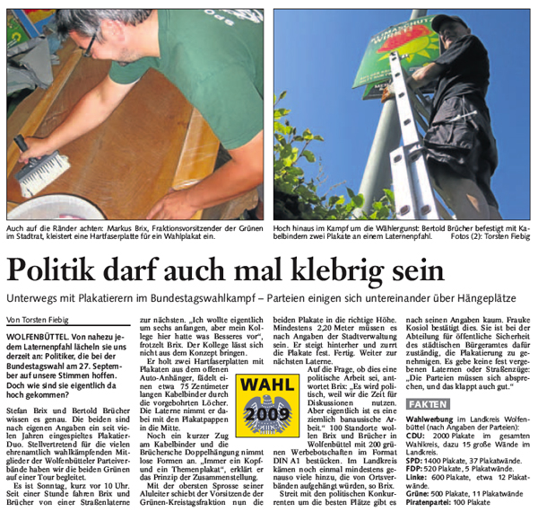 Bericht der Braunschweiger Zeitung vom 25. August 2009