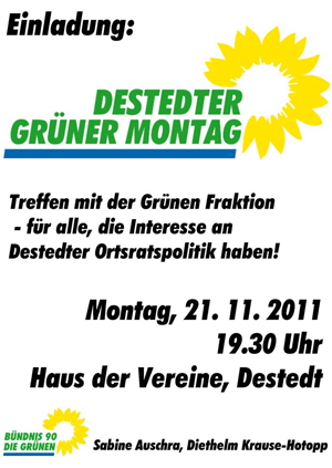 Grüner Montag am 21.11.2011