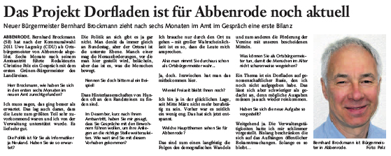 Bericht der Wolfenbütteler Zeitung vom 2. Mai 2012