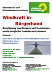 Einladung zur Infoveranstaltung Windkraft in Bürgerhand