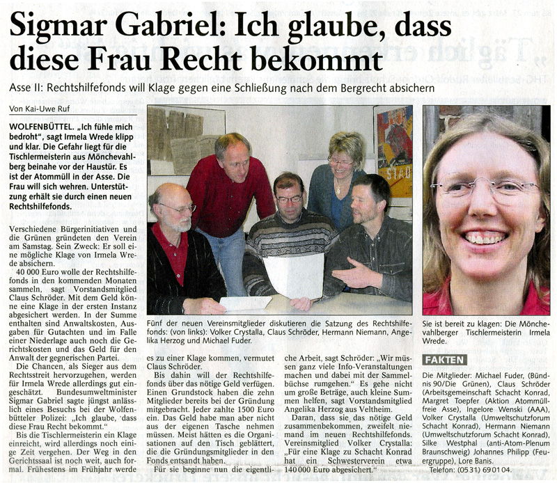 Bericht der Braunschweiger Zeitung vom 12.02.2007
