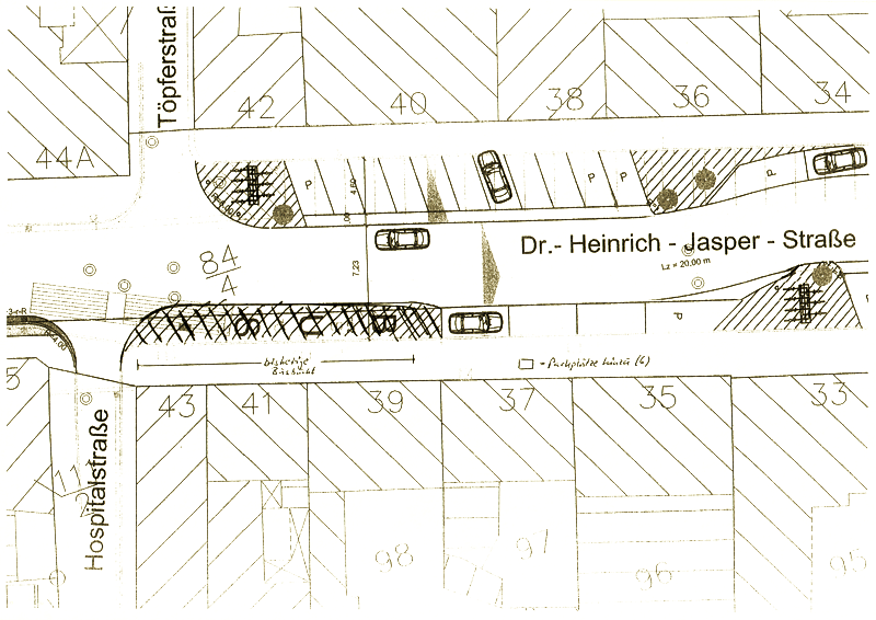 Skizze zum Bushaltestellenkap Dr.-Heinrich-Jasper-Straße