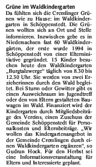 Artikel in der BZ, Wolfenbüttel vom 8. September 2006